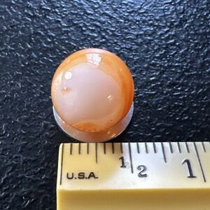 Vintage Glass Marble Orange Cream White Swirl 1/2"